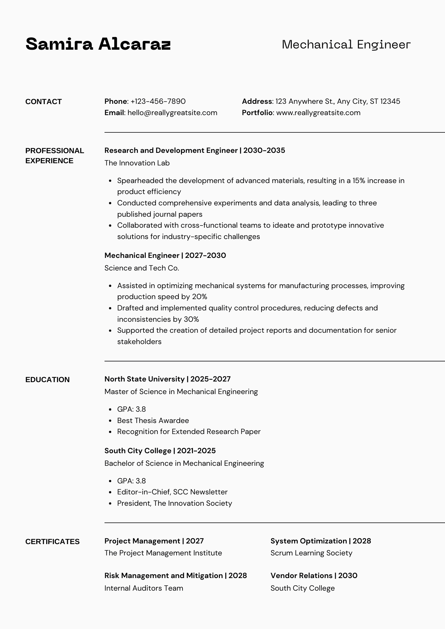 ATS Friendly resume template